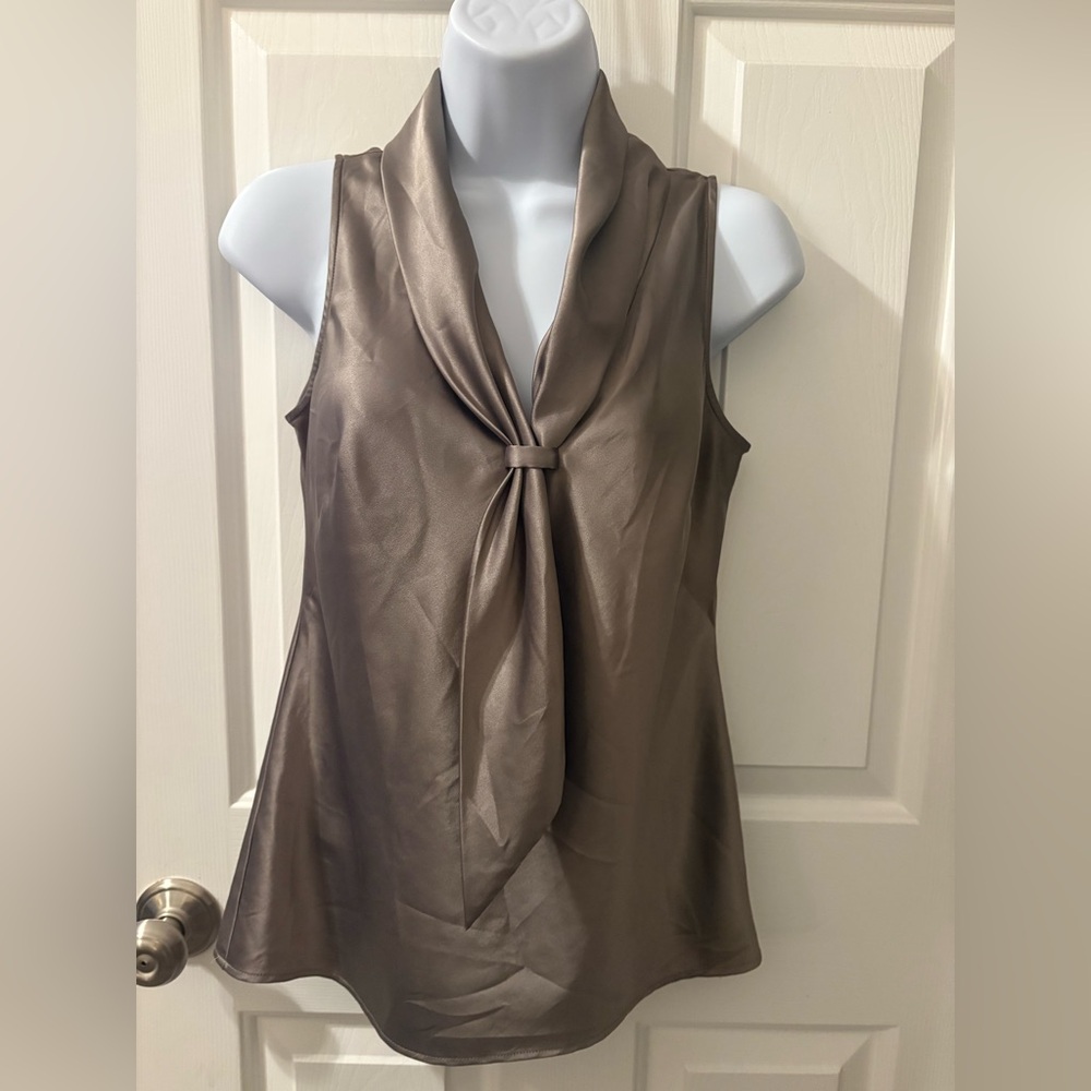Ann Taylor Metallic Brown Sleeveless Blouse